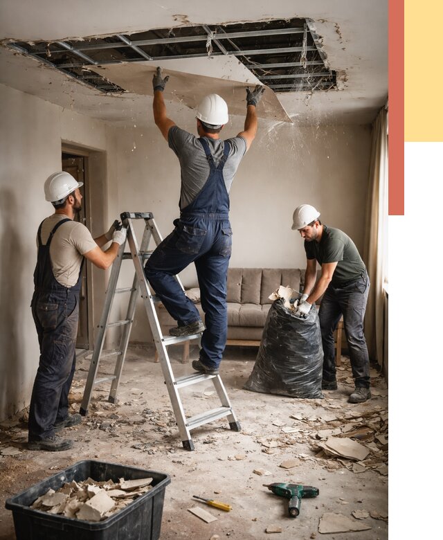 Демонтаж гипсокартонного потолка в Черняховске от 440 руб. за м2 — ОТДЕЛОЧНИК-Чрх