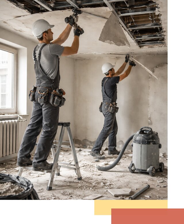 Демонтаж гипсокартонного потолка в Черняховске быстро и аккуратно