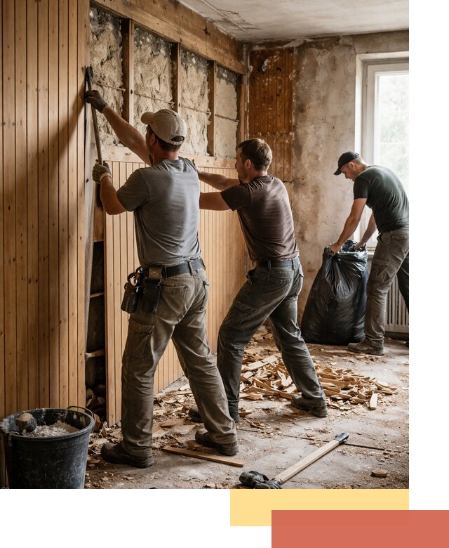 Демонтаж вагонки и вывоз материалов в Черняховске