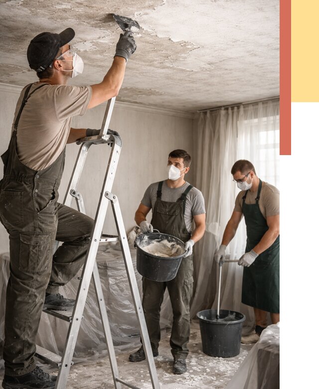 Удаление побелки с потолка в Черняховске от 2620 руб. быстро и недорого | ОТДЕЛОЧНИК-Чрх