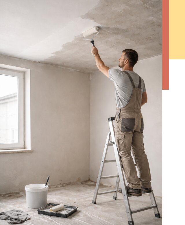 Грунтовка потолка в Черняховске от 2620 руб. — быстро и недорого | ОТДЕЛОЧНИК-Чрх