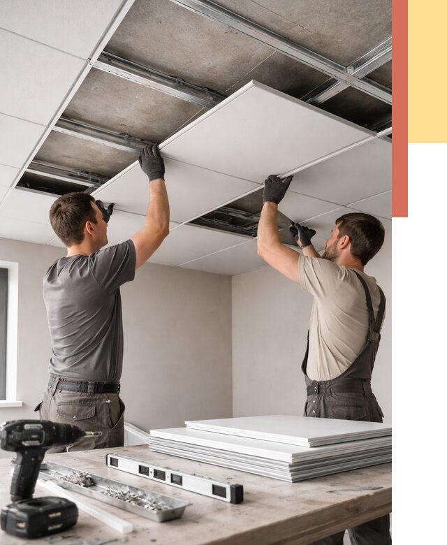 Монтаж кассетного потолка в Черняховске от 4716 руб/м2 — установка и сборка | ОТДЕЛОЧНИК-Чрх