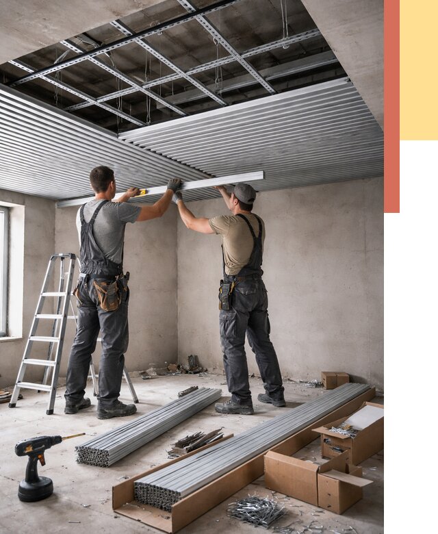 Монтаж реечного потолка в Черняховске от 4716 руб. под ключ | ОТДЕЛОЧНИК-Чрх