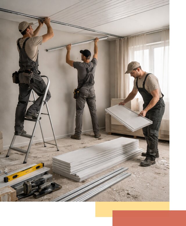 Монтаж потолка из ПВХ панелей в Черняховске оперативно и качественно