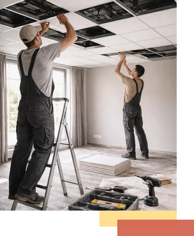 Замена плит подвесного потолка в Черняховске быстро и качественно