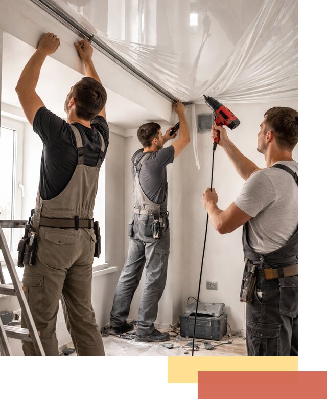 Монтаж глянцевого натяжного потолка в Черняховске быстро и качественно