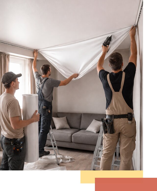 Монтаж сатинового натяжного потолка в Черняховске качественно и быстро