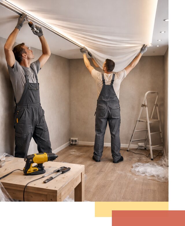 Монтаж натяжного потолка с подсветкой в Черняховске цена и сроки