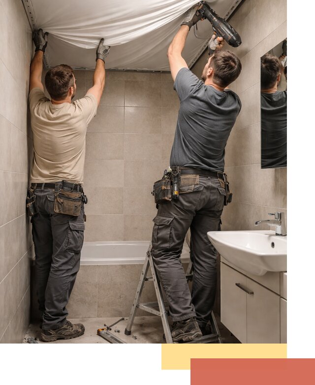 Монтаж натяжного потолка в ванной в Черняховске быстро и качественно