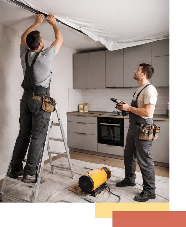 Монтаж натяжного потолка на кухне в Черняховске