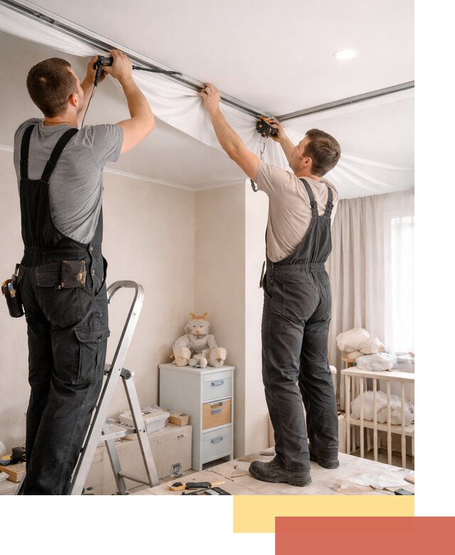 Монтаж натяжного потолка в детской комнате в Черняховске