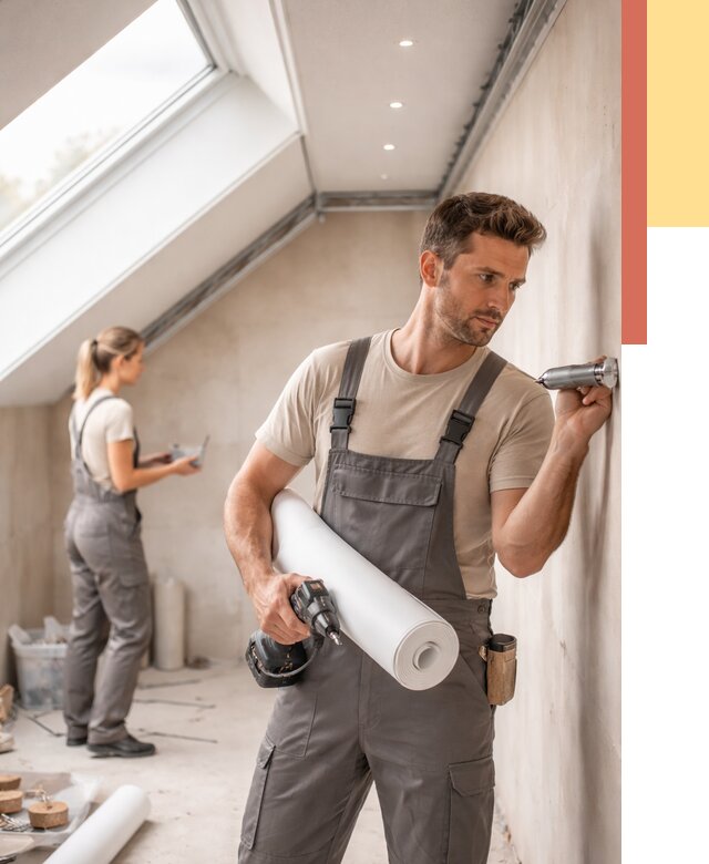 Монтаж натяжного потолка на мансарде в Черняховске от 3668 руб. | ОТДЕЛОЧНИК-Чрх