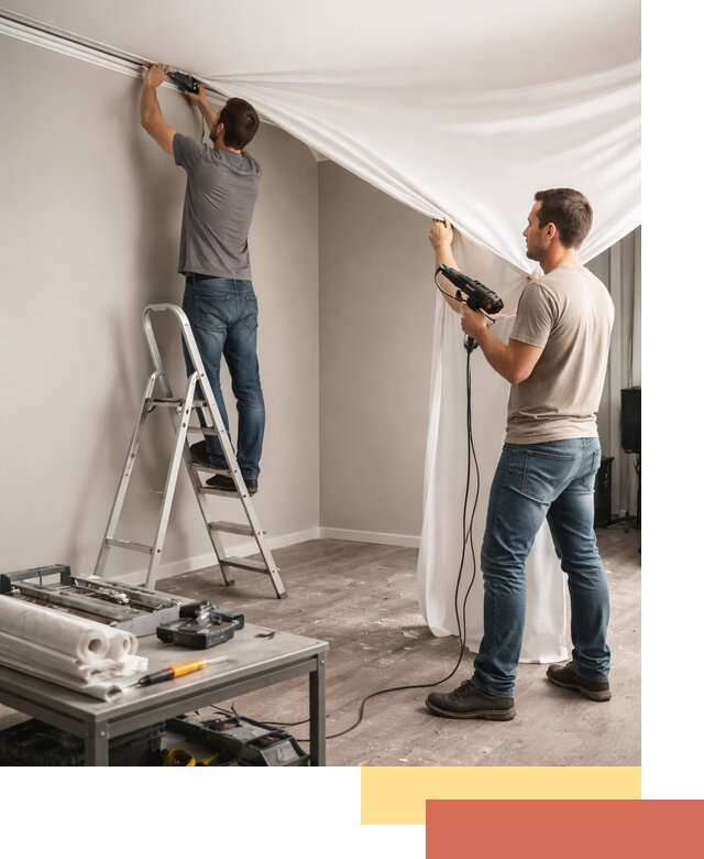 Монтаж натяжного потолка в студии в Черняховске