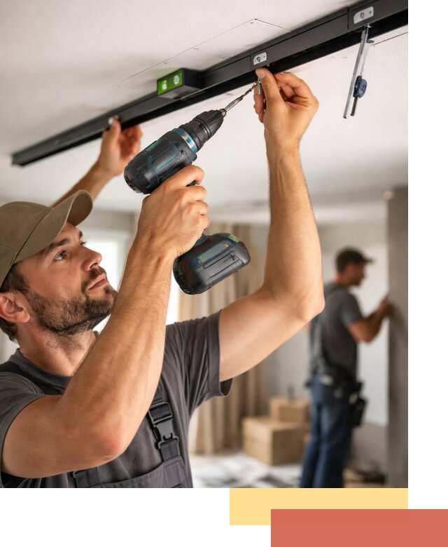 Установка трековых светильников в натяжной потолок в Черняховске