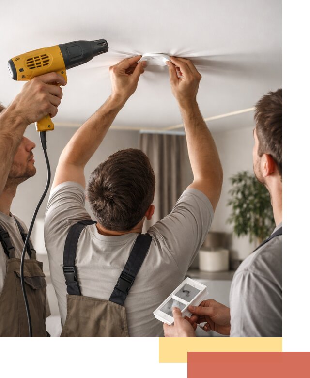 Ремонт прокола полотна натяжного потолка в Черняховске