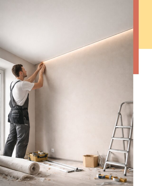 Теневые натяжные потолки в Черняховске от 8594 руб. под ключ | ОТДЕЛОЧНИК-Чрх