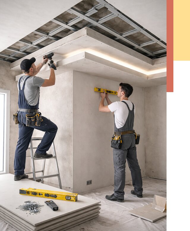 Двухуровневый потолок из гипсокартона в Черняховске от 1520 руб. под ключ | ОТДЕЛОЧНИК-Чрх