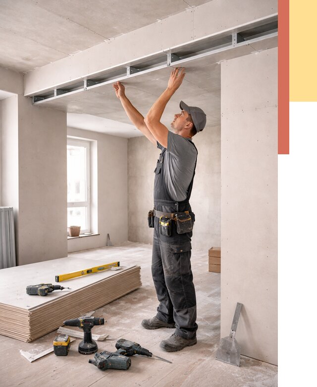 Потолок из гипсокартона с нишей в Черняховске от 1310 руб. под ключ | ОТДЕЛОЧНИК-Чрх