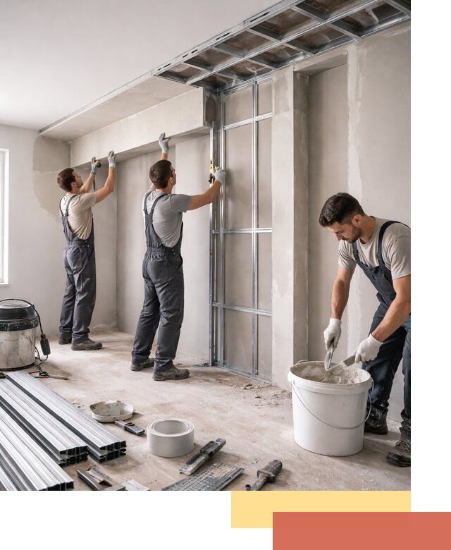 Монтаж потолка из гипсокартона с нишей в Черняховске