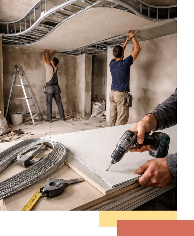 Криволинейный потолок из гипсокартона в Черняховске — монтаж и отделка