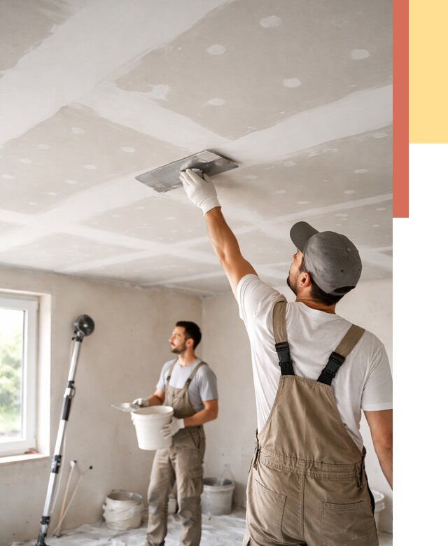 Шпаклевка потолка из гипсокартона в Черняховске от 3354 руб./м2 — услуги под ключ | ОТДЕЛОЧНИК-Чрх