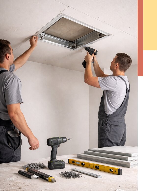 Установка люка в потолок ГКЛ в Черняховске от 2620 руб. под ключ | ОТДЕЛОЧНИК-Чрх