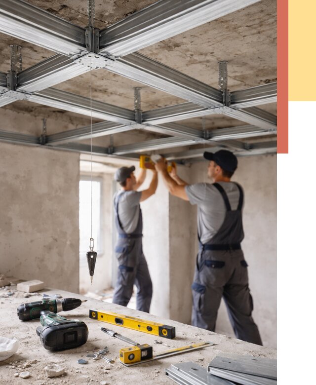 Монтаж каркаса потолка из профиля в Черняховске от 4716 руб. — услуги ОТДЕЛОЧНИК-Чрх