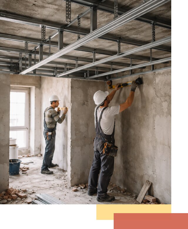 Монтаж каркаса потолка из профильного профиля в Черняховске