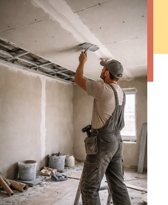 Ремонт потолка из гипсокартона в Черняховске от 681 руб./м² — быстро и недорого | ОТДЕЛОЧНИК-Чрх