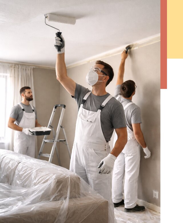 Покраска потолка водоэмельсионной краской в Черняховске от 2306 руб/м² — услуги под ключ | ОТДЕЛОЧНИК-Чрх