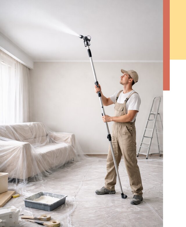 Покраска потолка краскопультом в Черняховске от 4716 руб. быстро и недорого | ОТДЕЛОЧНИК-Чрх