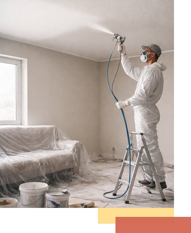 Покраска потолка краскопультом в Черняховске быстро и качественно