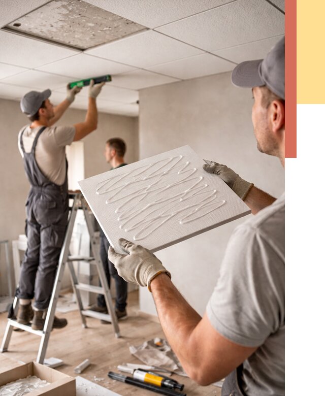 Монтаж потолочной плитки в Черняховске от 4716 руб. — быстро и недорого | ОТДЕЛОЧНИК-Чрх