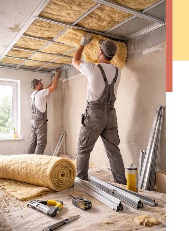 Утепление потолка в Черняховске от 7546 руб/м2 — недорого, быстро, под ключ | ОТДЕЛОЧНИК-Чрх