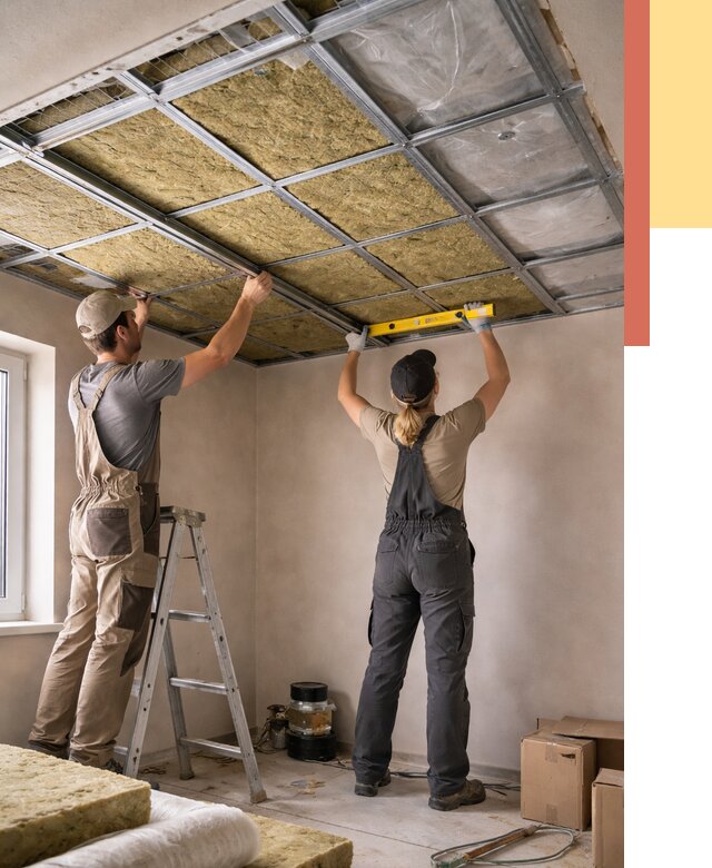 Шумоизоляция потолка в Черняховске от 1310 руб. под ключ — услуги ОТДЕЛОЧНИК-Чрх