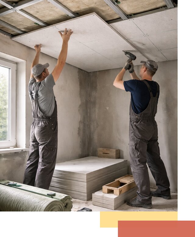 Шумоизоляция потолка панелями ЗИПС в Черняховске